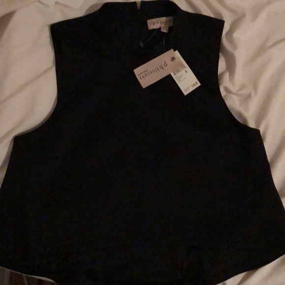 🖤NWT Philosophy “Blackbird” Scuba Crop Top - Picture 3 of 4